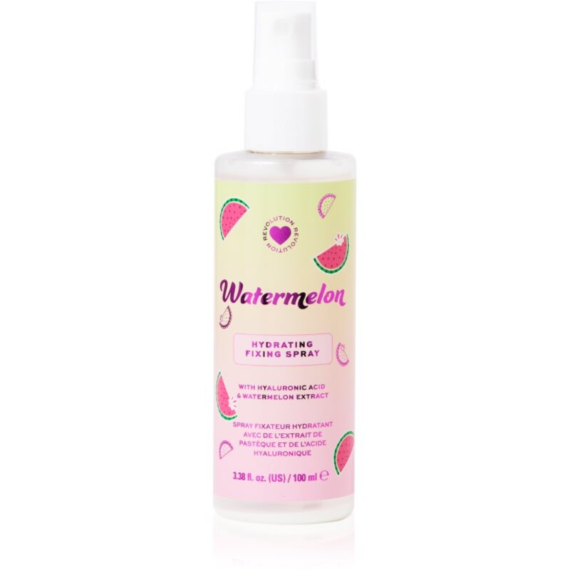 I Heart Revolution Watermelon Dewy Fixing Spray fixační sprej s hydratačním účinkem odstín Watermelon 100 ml