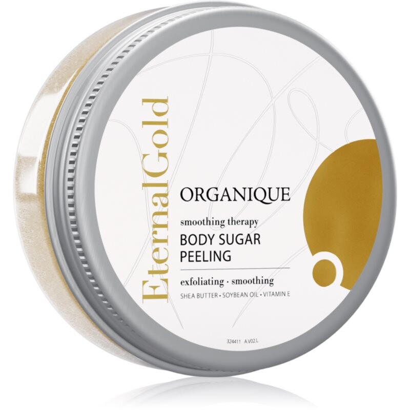 Organique Eternal Gold Smoothing Therapy zjemňující cukrový peeling se třpytkami 200 g