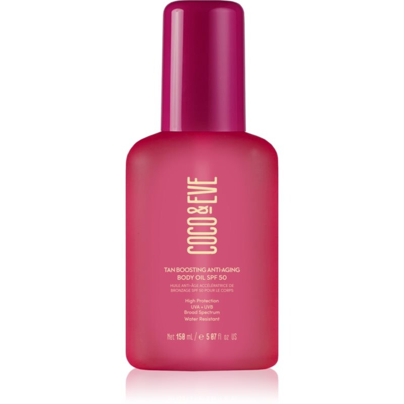 Coco & Eve Sunny Honey Tan Boosting Anti-Aging Body Oil SPF 50 ochranný olej urychlující opalování proti stárnutí pokožky SPF 50 150 ml