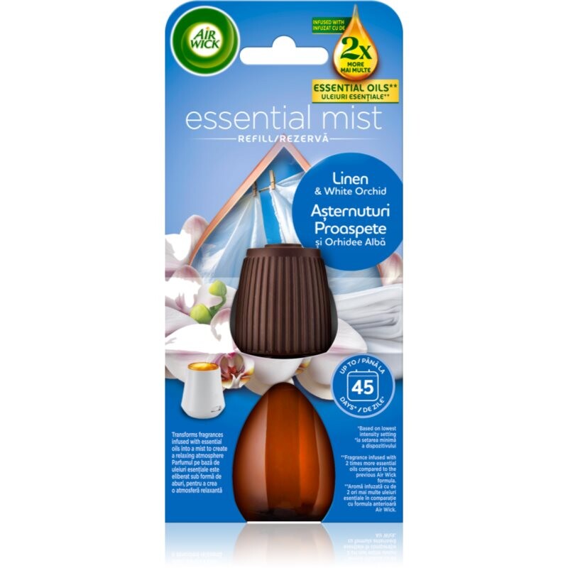 Air Wick Essential Oils Linen & White Orchid náplň do aroma difuzérů 20 ml