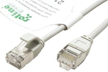 Roline GREEN U/FTP patchkabel kat. 6a, tenký, LSOH, 0,5m, šedý