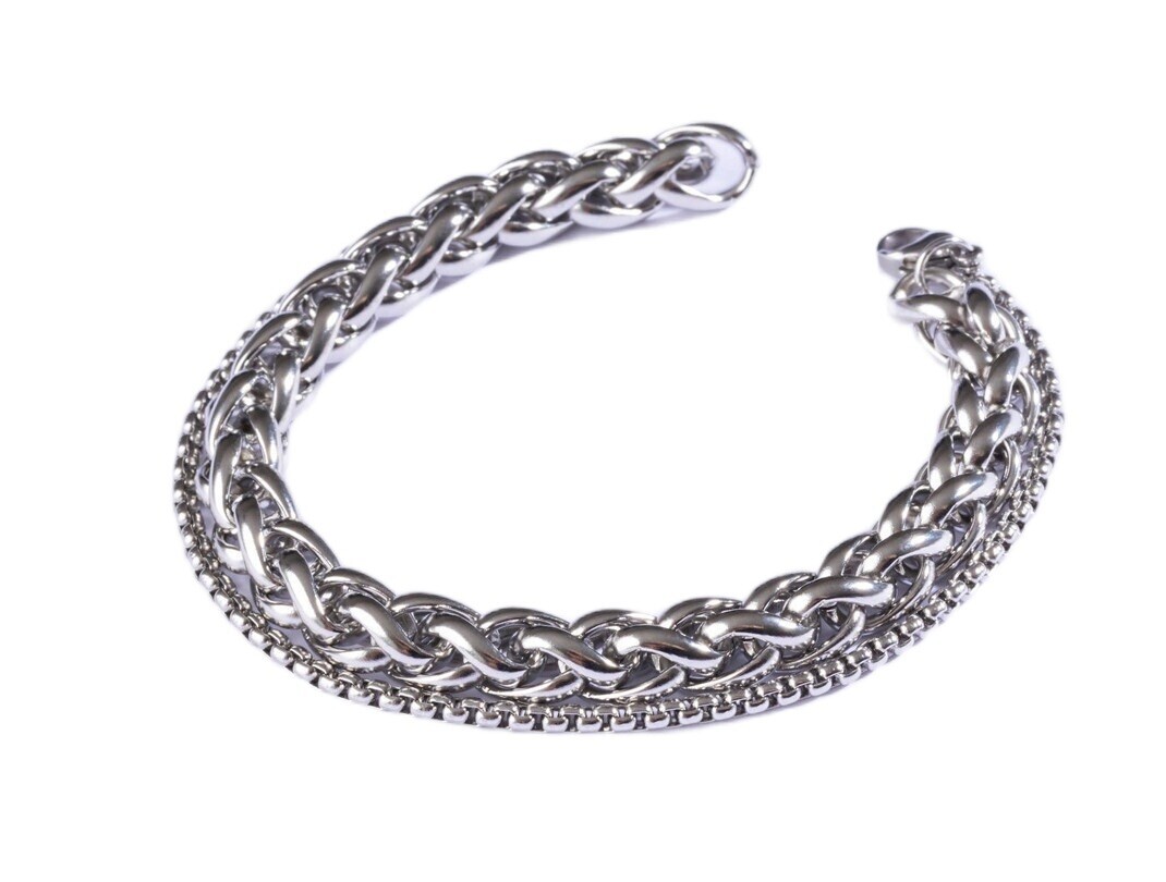 Marc Malone Moderní dvojitý náramek pro muže MCGB5069S 19 cm