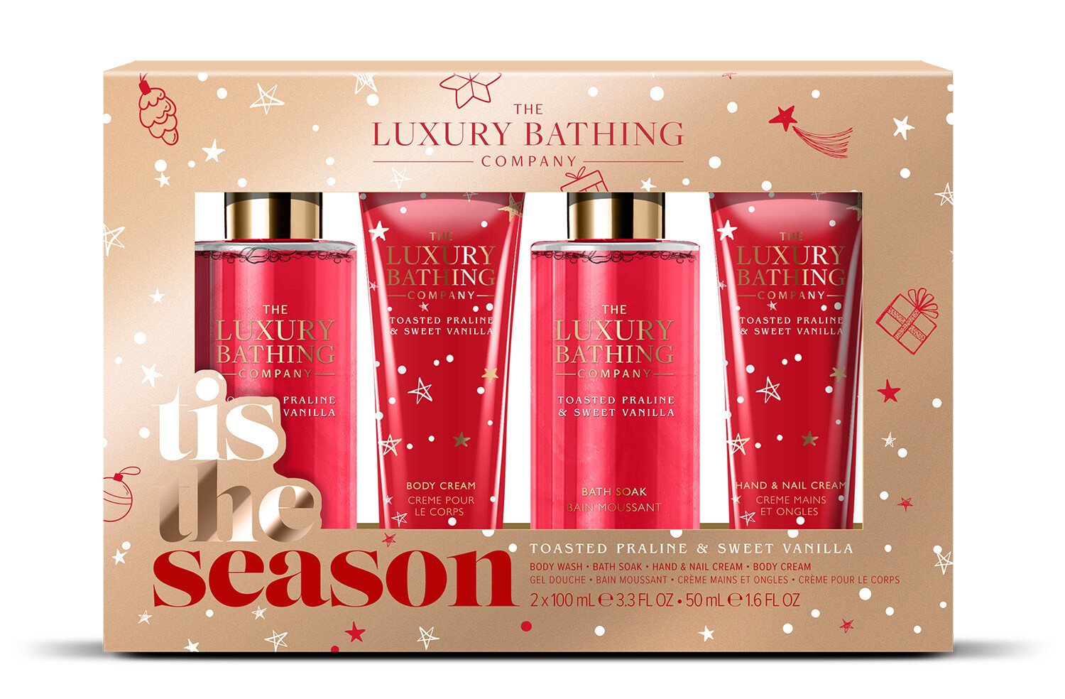 The Luxury Bathing Company Dárková sada tělové péče Pralinka & Vanilka 4 ks