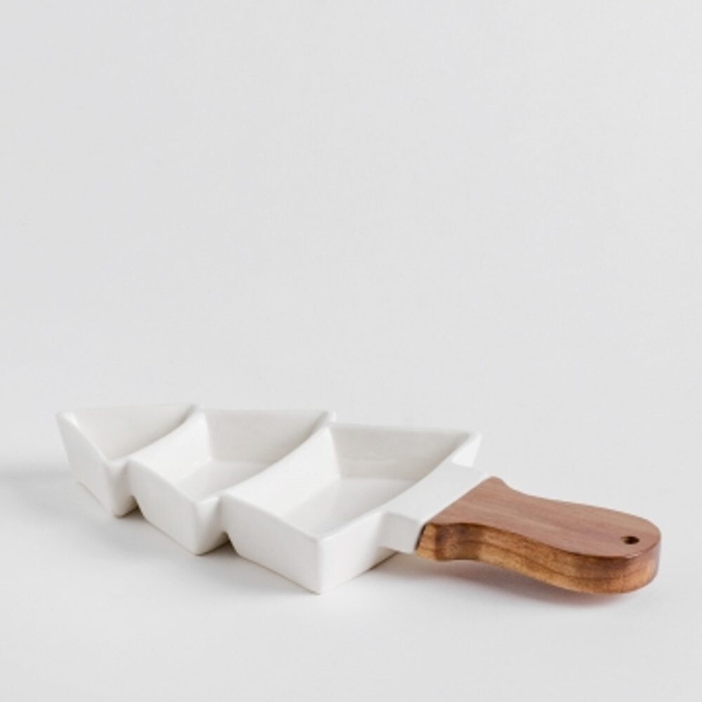 HOME & YOU Servírovací talíř strom 14 x 29 cm - bílá