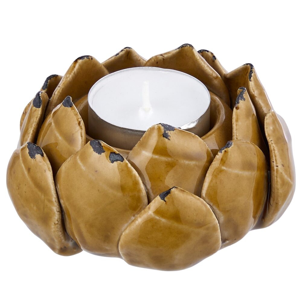 BLOSSOM Svícen na čajovou svíčku - žlutá