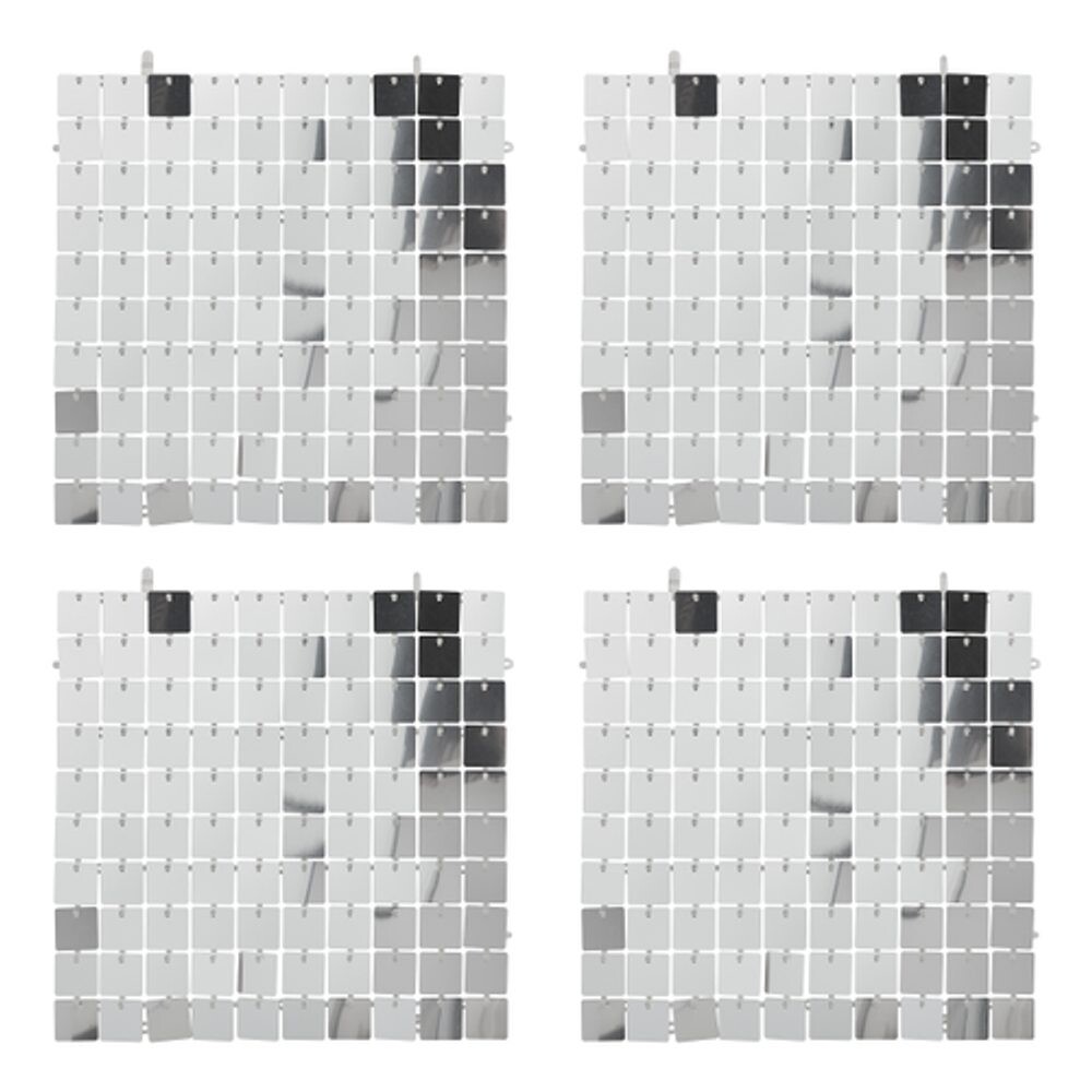 DISCO Nástěnná dekorace 30 x 30 cm 4 ks - stříbrná