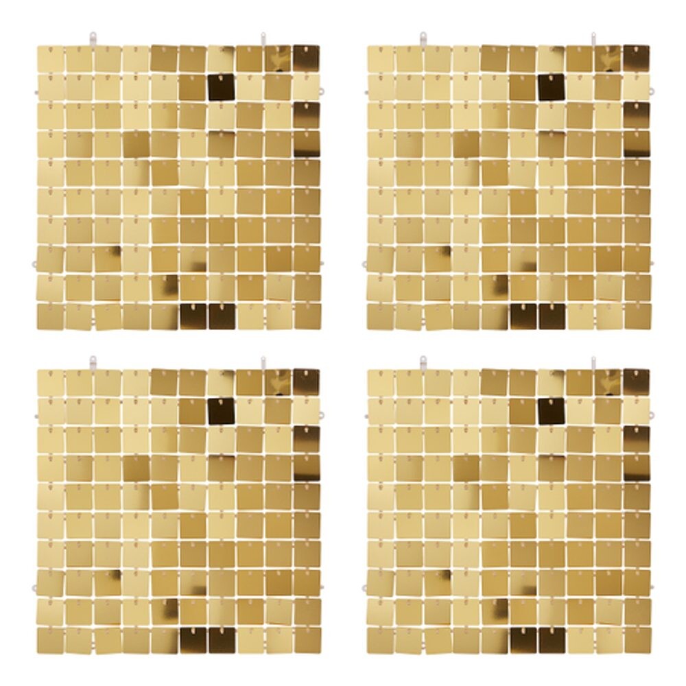 DISCO Nástěnná dekorace 30 x 30 cm 4 ks - zlatá