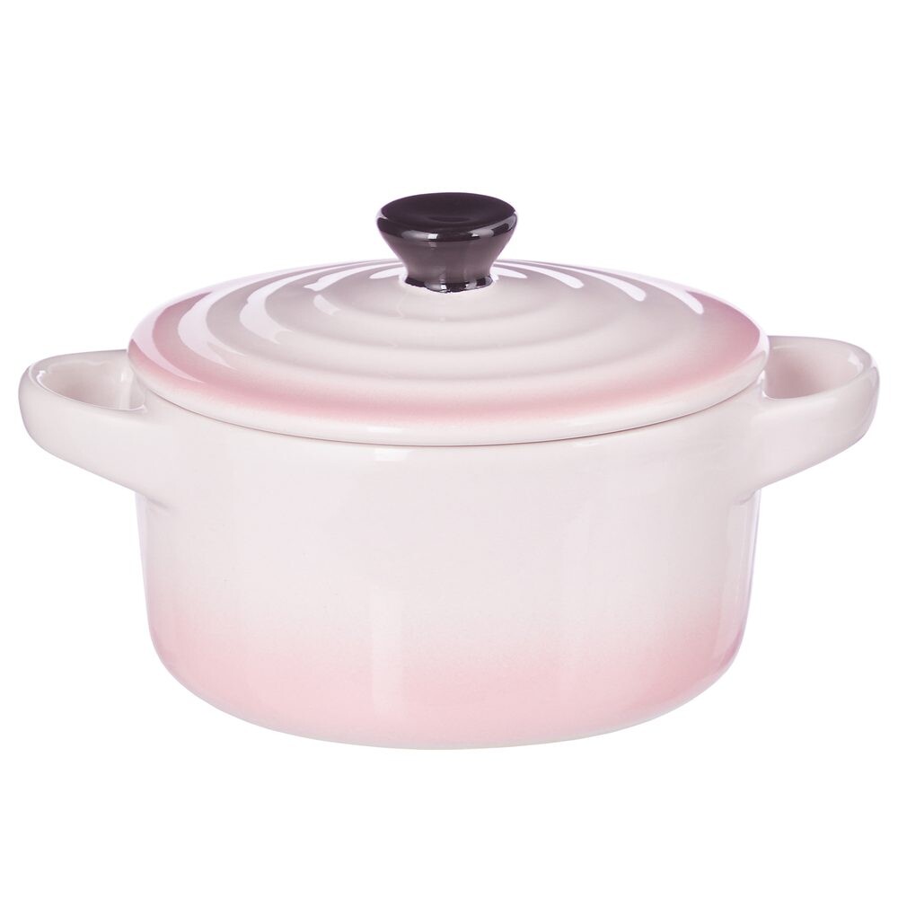C'EST SI BON Mini zapékací miska s pokličkou kulatá - bílá/růžová