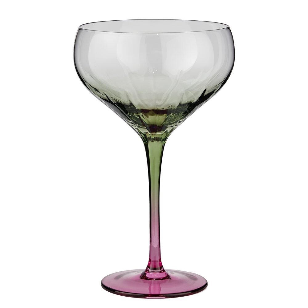 DIVINE Sklenice na koktejly 380 ml - zelená/růžová