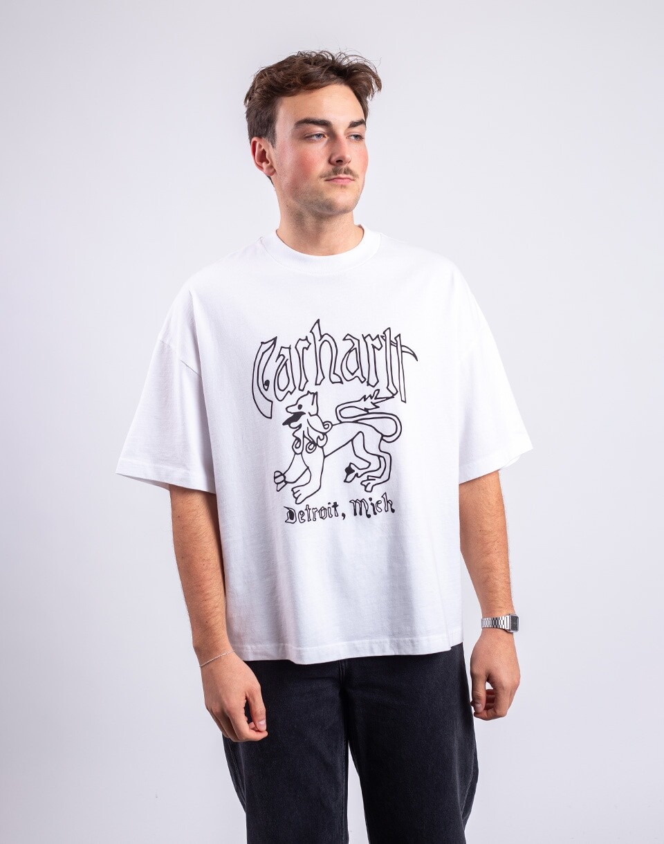 Carhartt WIP S/S Hackwork T-Shirt White heavy stone wash S