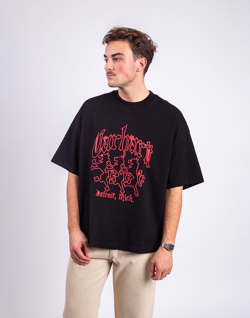 Carhartt WIP S/S Hackwork T-Shirt Black heavy stone wash S