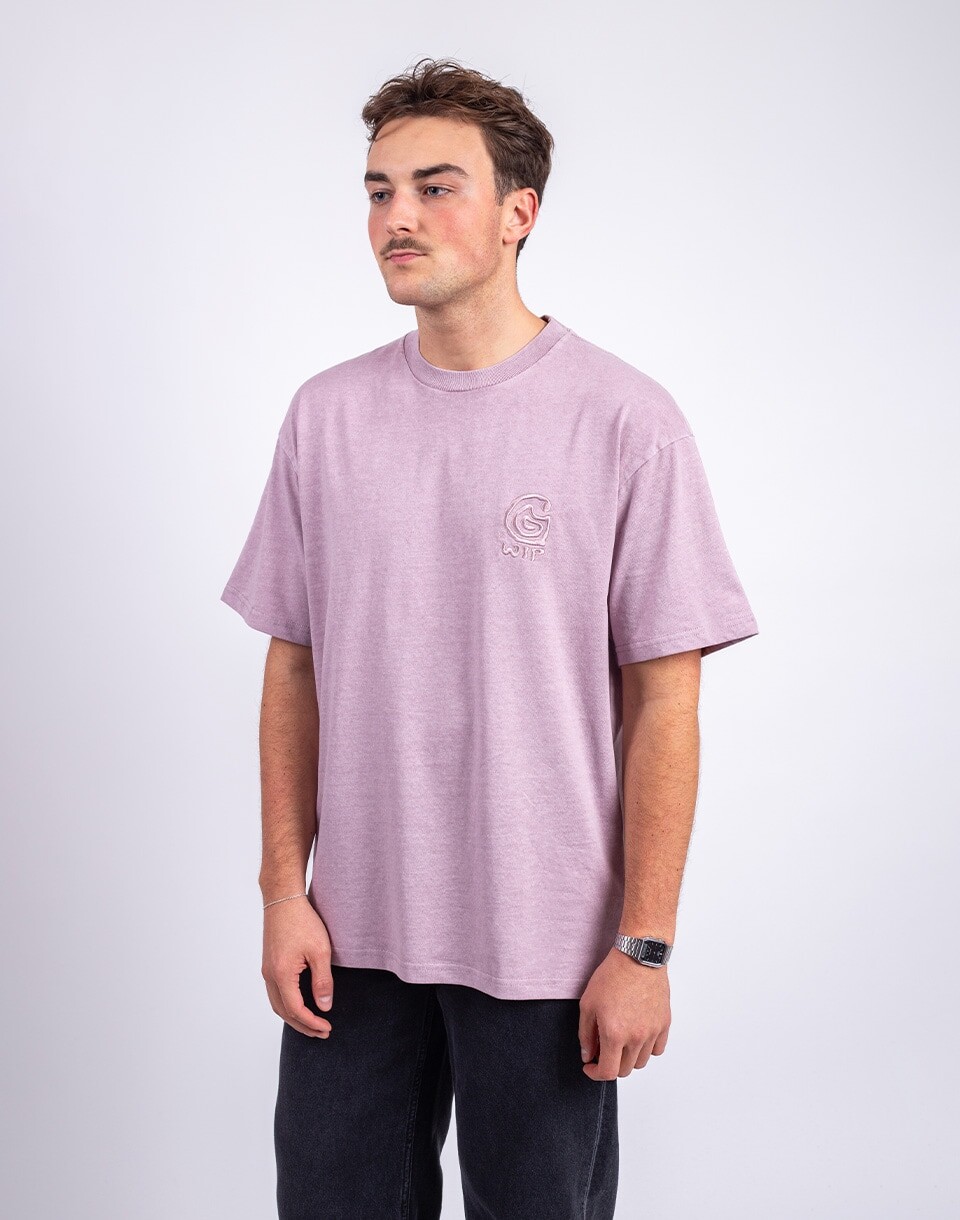 Carhartt WIP S/S Helix Redux T-Shirt Pink Fog garment dyed S