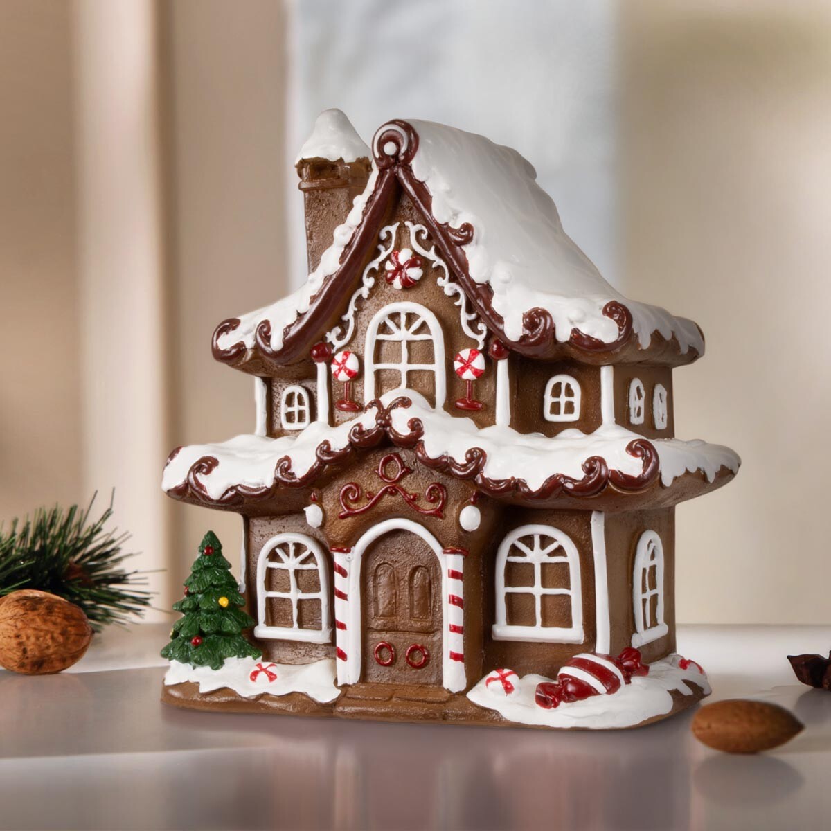 Dekorace Perníková chaloupka, 17 cm