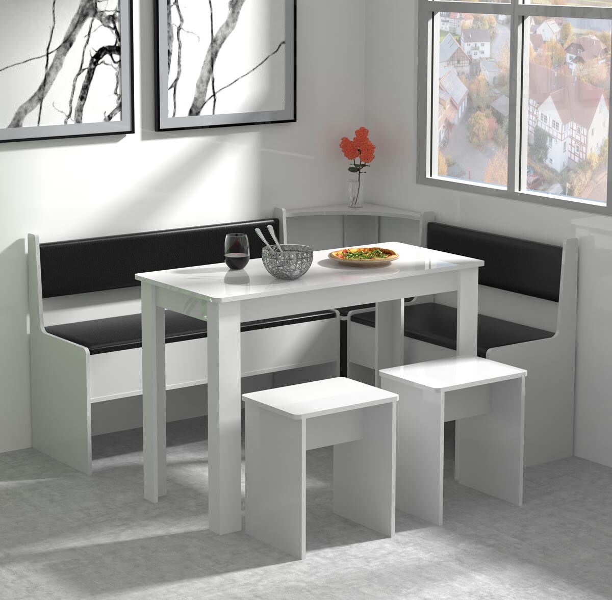 Rohová lavice Esal Maxi, bílá