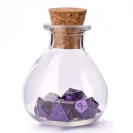 HYMGHO Unseelie Tiny Dice Set in Potion Bottle - Purple (7)