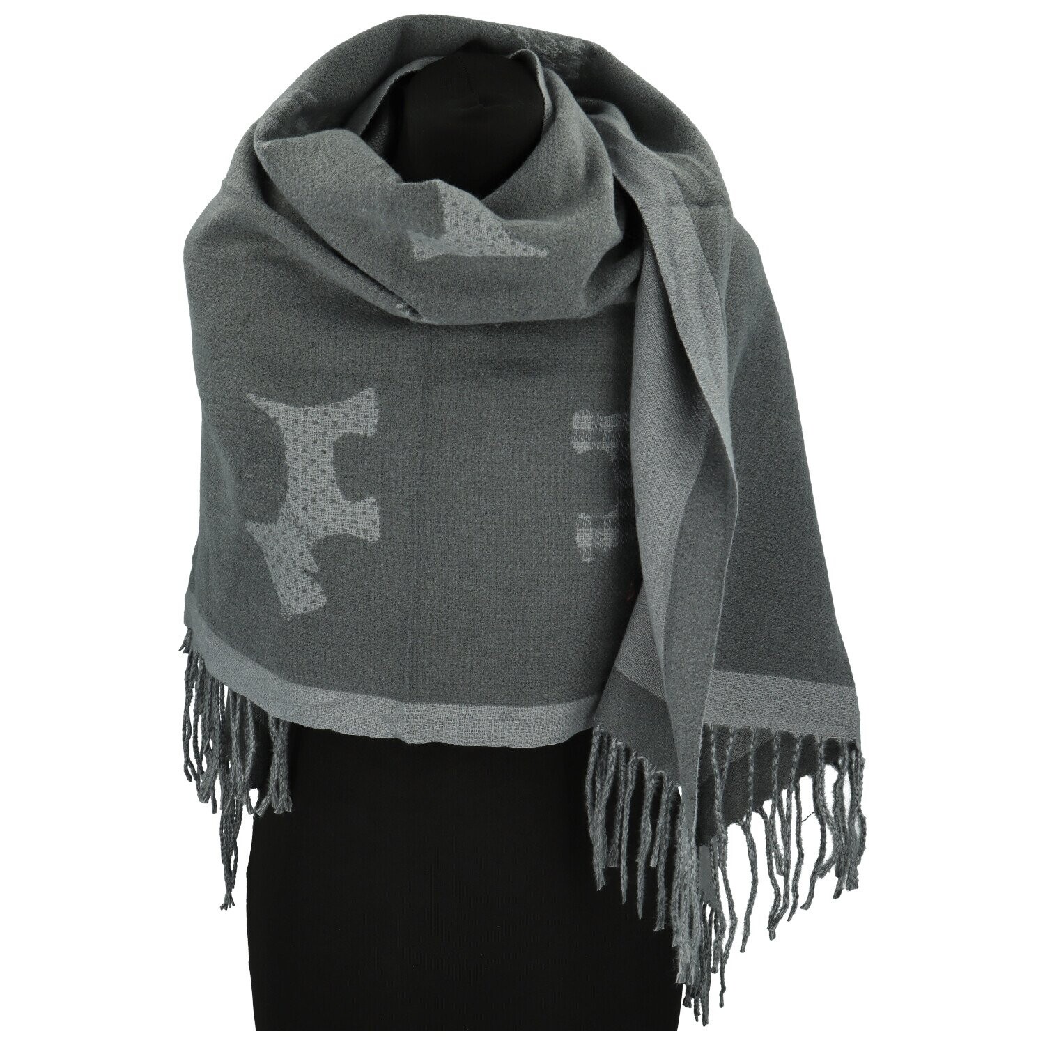 Trendy dámská šála Berit Dog, tmavě šedá