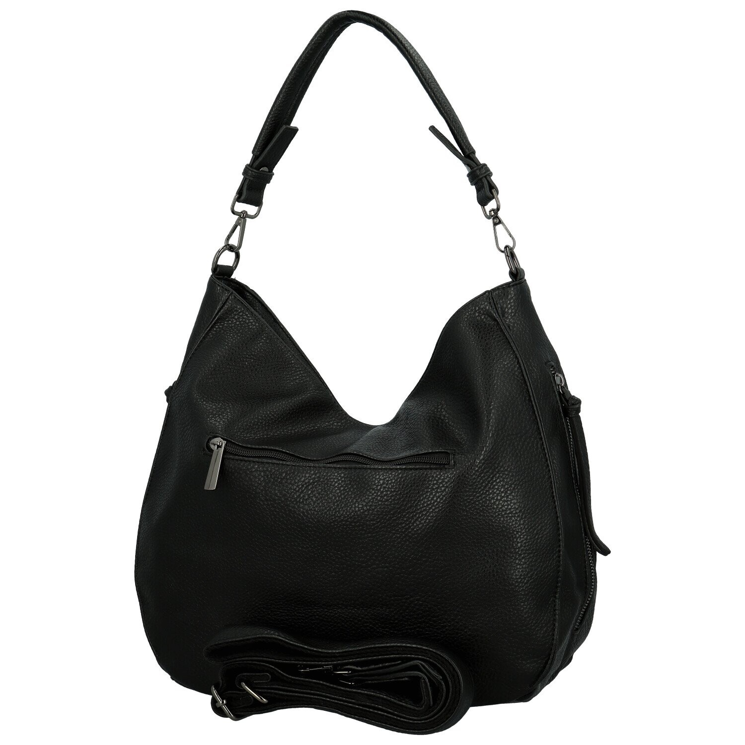 Trendy dámská koženková kabelka na rameno Elleame, černá