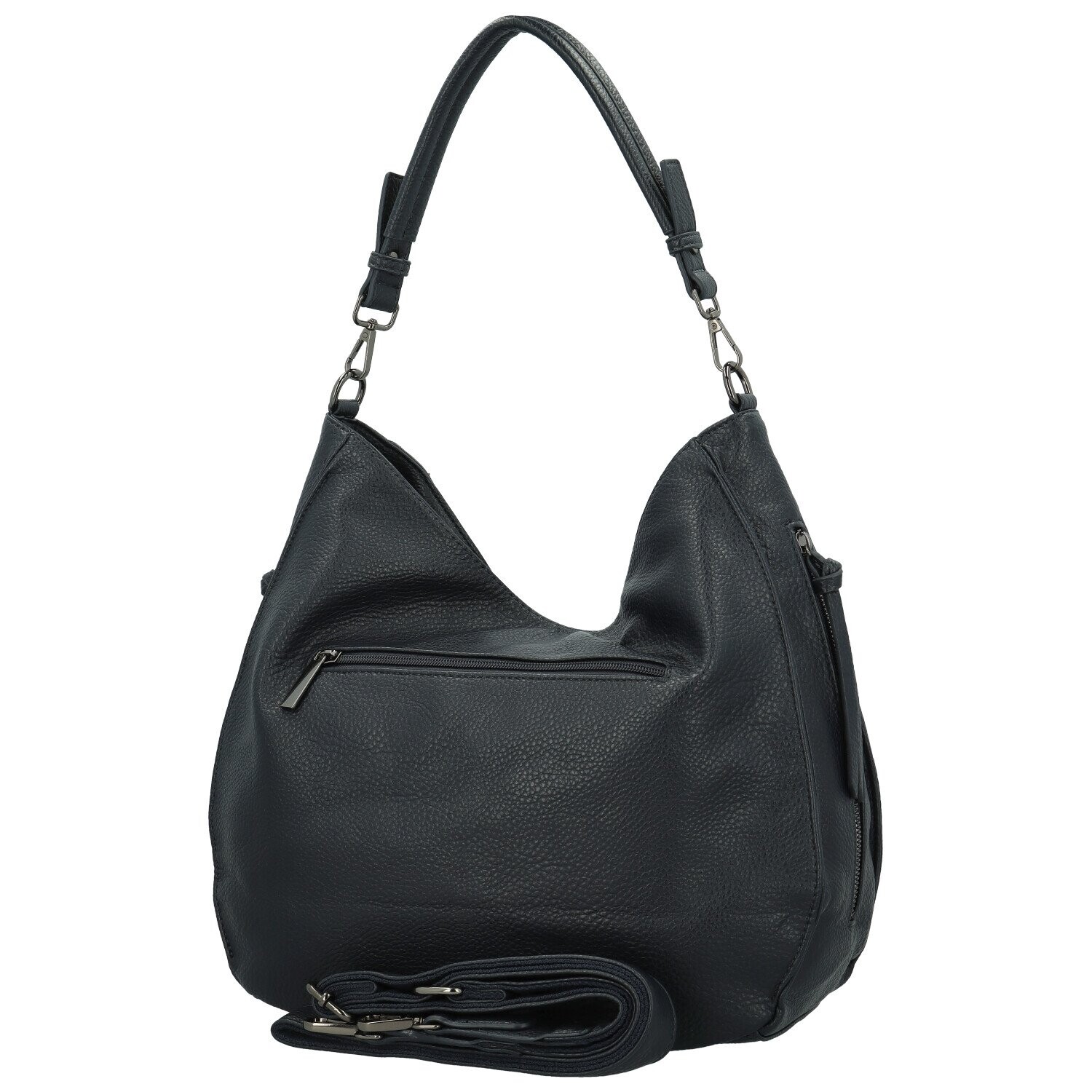 Trendy dámská koženková kabelka na rameno Elleame, tmavě modrá