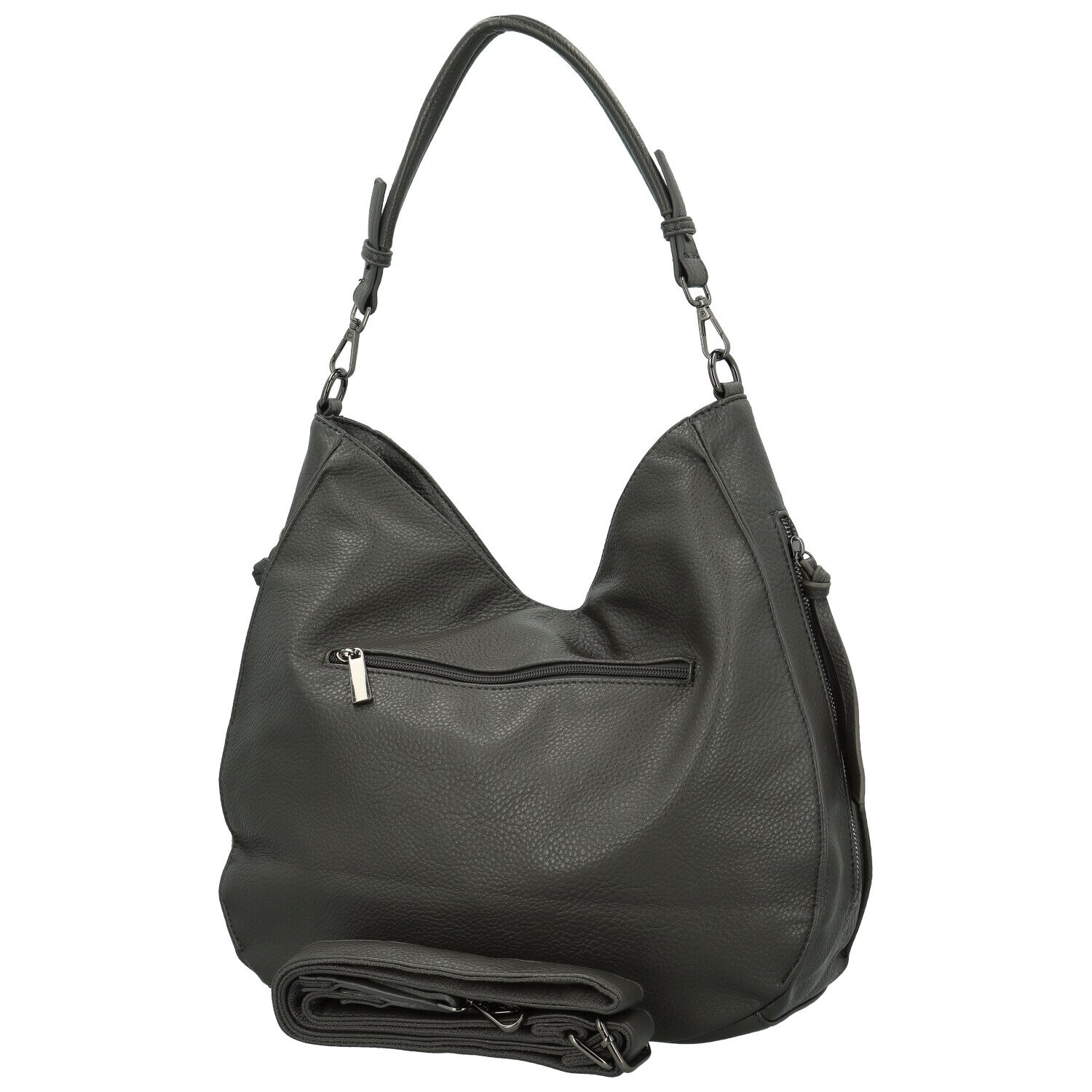 Trendy dámská koženková kabelka na rameno Elleame, tmavě šedá