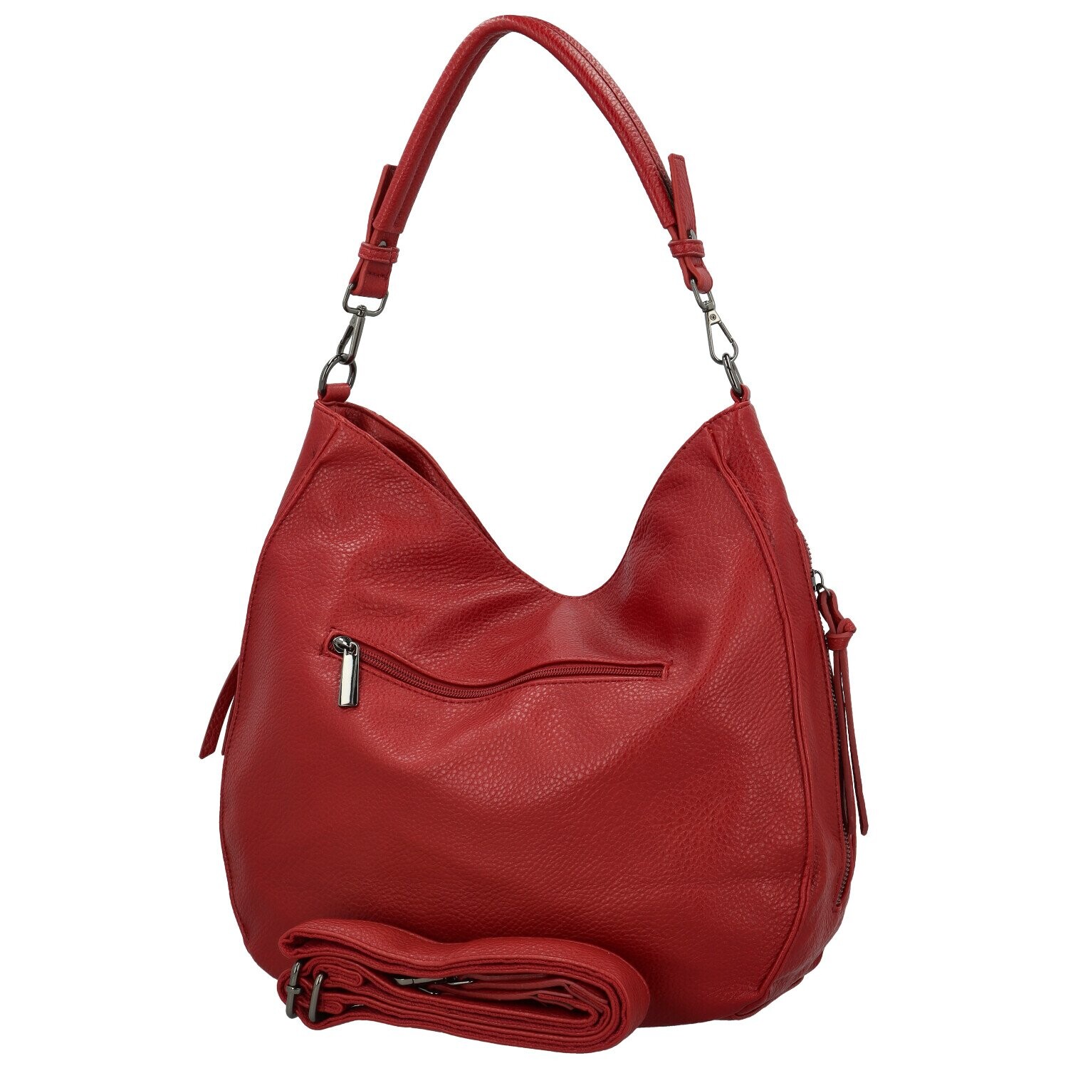 Trendy dámská koženková kabelka na rameno Elleame, červená