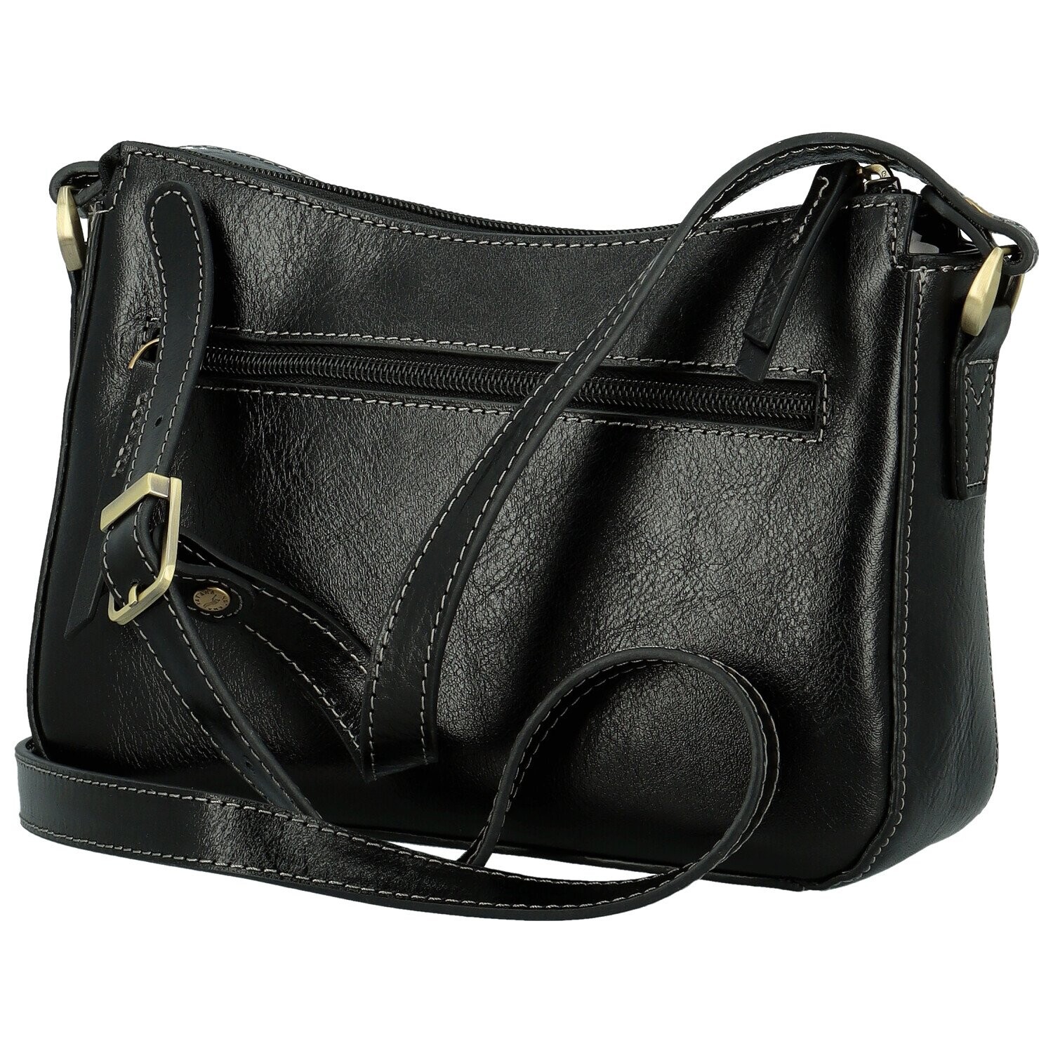 Luxusní dámská kožená crossbody kabelka Katana Arletta, černá