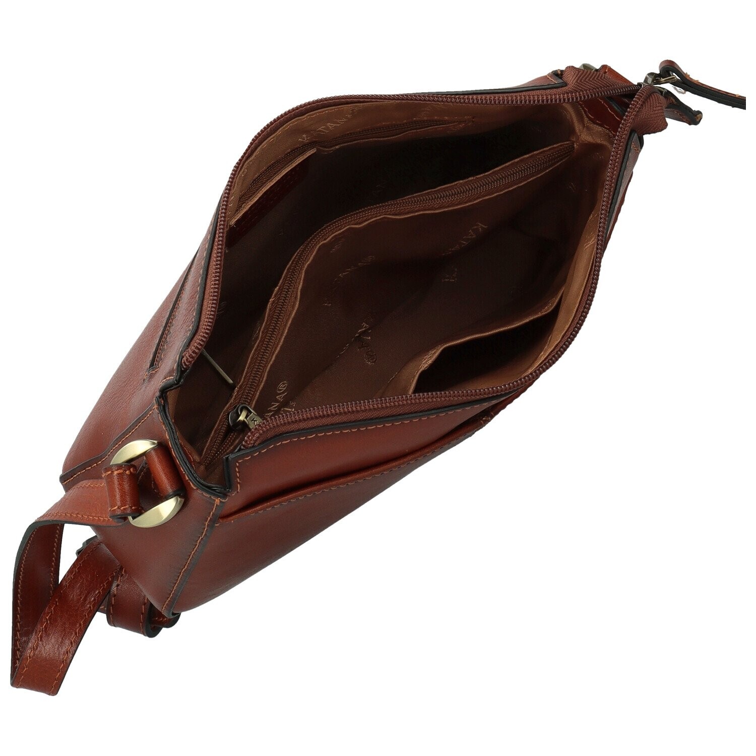 Luxusní dámská kožená crossbody kabelka Katana Arletta, hnědá