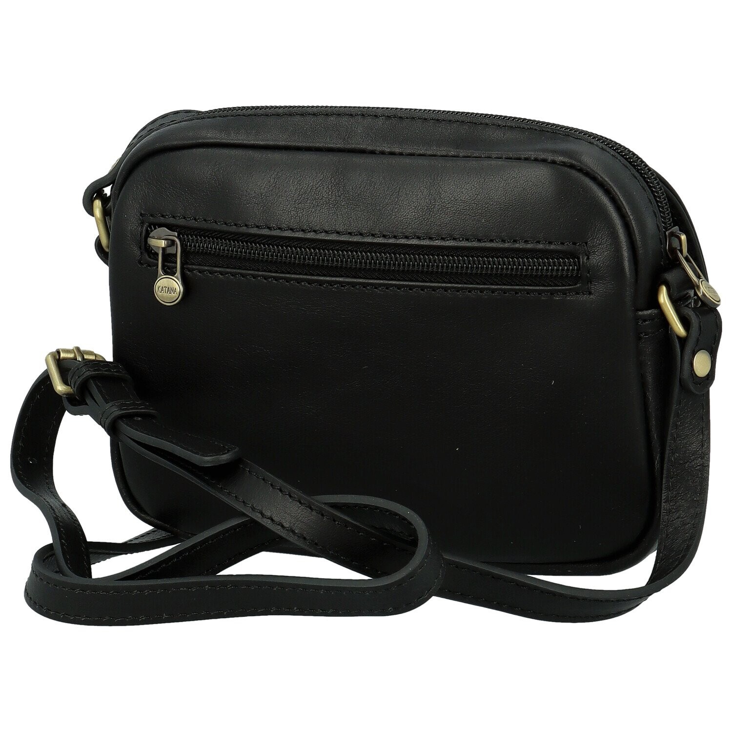 Luxusní dámská kožená crossbody kabelka Katana Dayana, černá