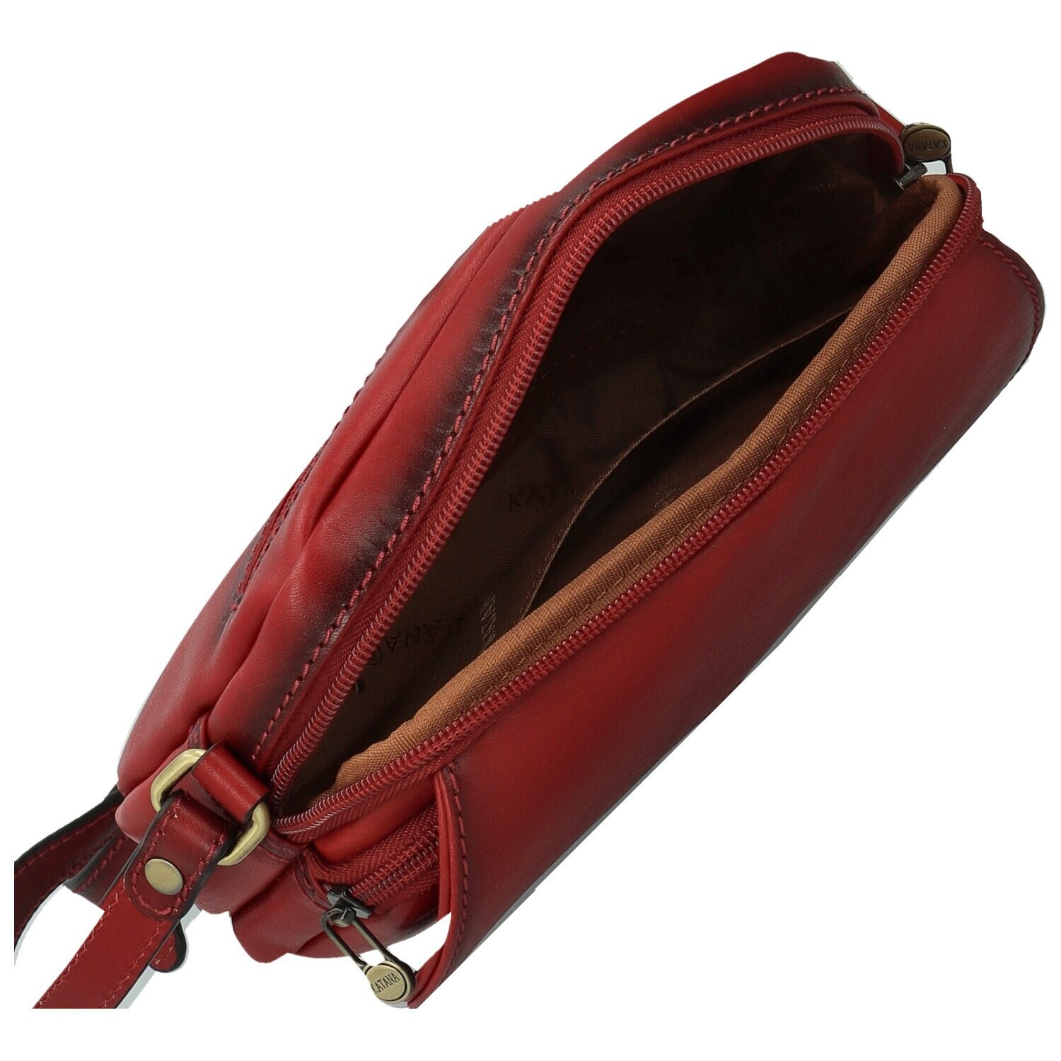 Luxusní dámská kožená crossbody kabelka Katana Dayana, vínová