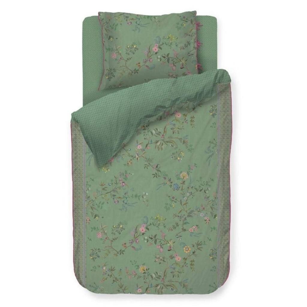 Jednolůžkové povlečení BUSTANI 140 x 200 cm, zelená, bavlněný perkál, Pip Studio