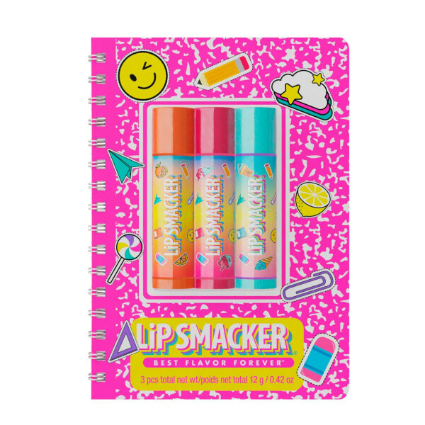 Lip Smacker Spiral Notebook Trio Lip Balm (Pink) dárkové balení amerických balzámů na rty