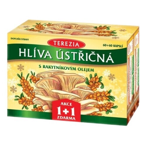 TEREZIA Hlíva ústřičná s rakytníkovým olejem cps.60+60 Vánoční balení 2025