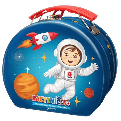 RAKYTNÍČEK+ multivitaminové želatinky 50 ks - Kufřík Vesmír 2025