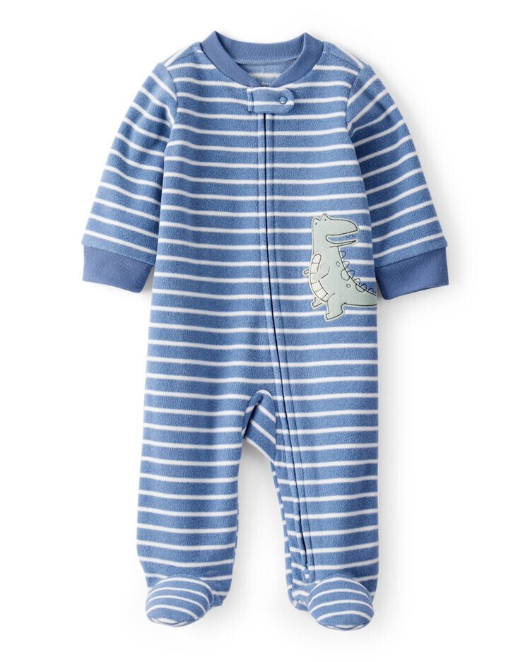 CARTER'S Overal na zip fleece Sleep & Play blue Dino chlapec