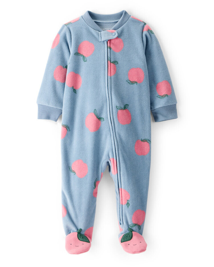 CARTER'S Overal na zip fleece Sleep & Play blue Apple dívka 6m/vel.68