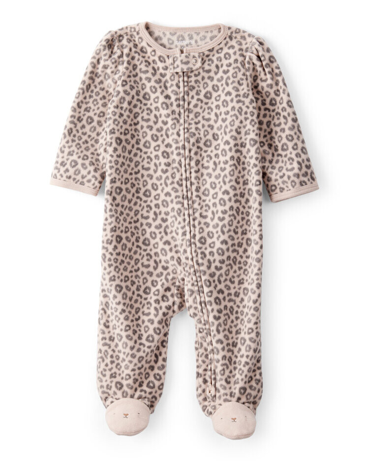 CARTER'S Overal na zip fleece Sleep & Play print Leopard dívka 3m/vel.62
