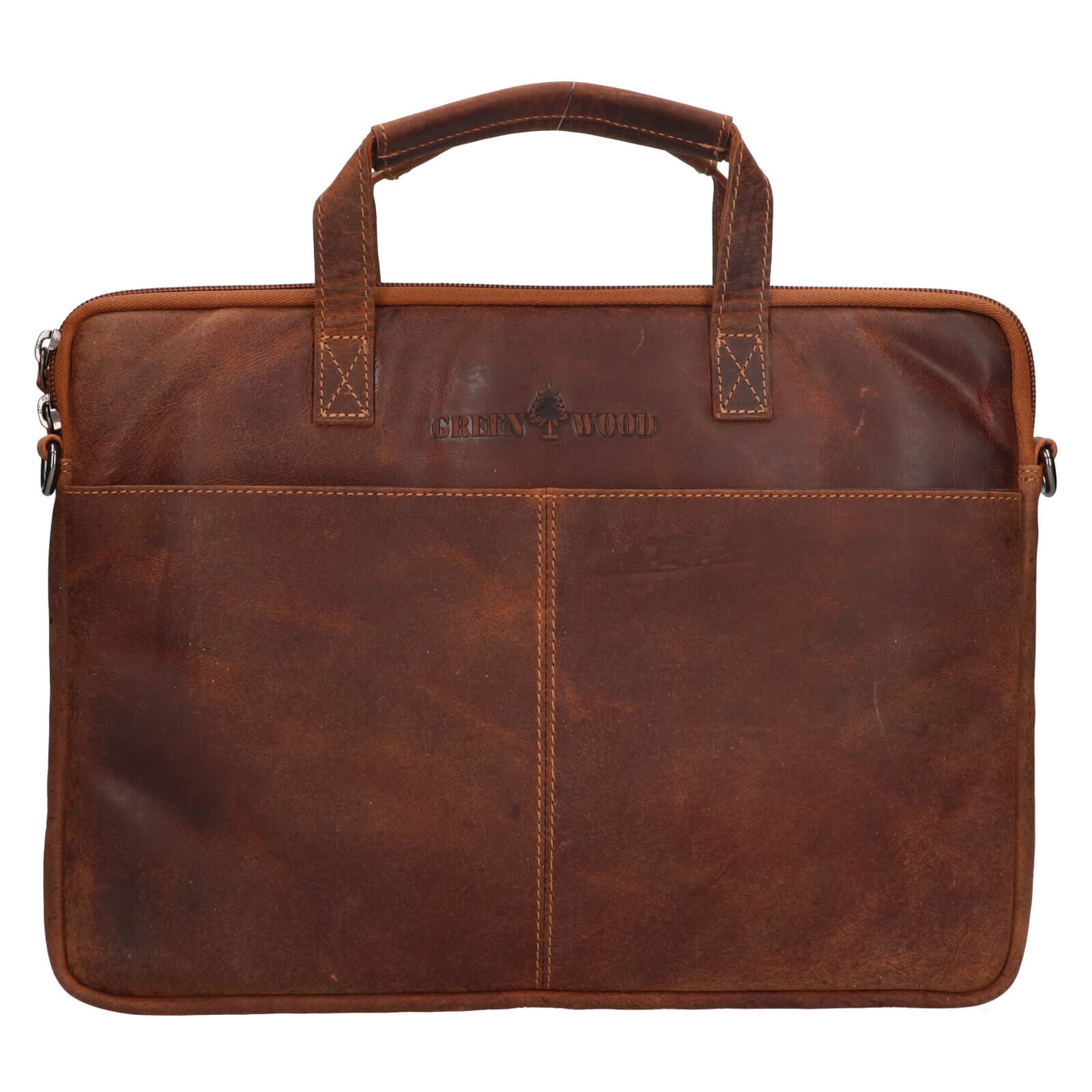 Pánská kožená taška na notebook Greenwood Egon - světle hnědá
