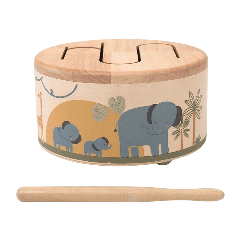 2KIDS TOYS Dřevěný bubínek safari