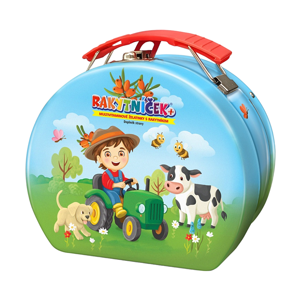 TEREZIA Rakytníček + multivitaminové želatinky 50 kusů Kufřík Traktor