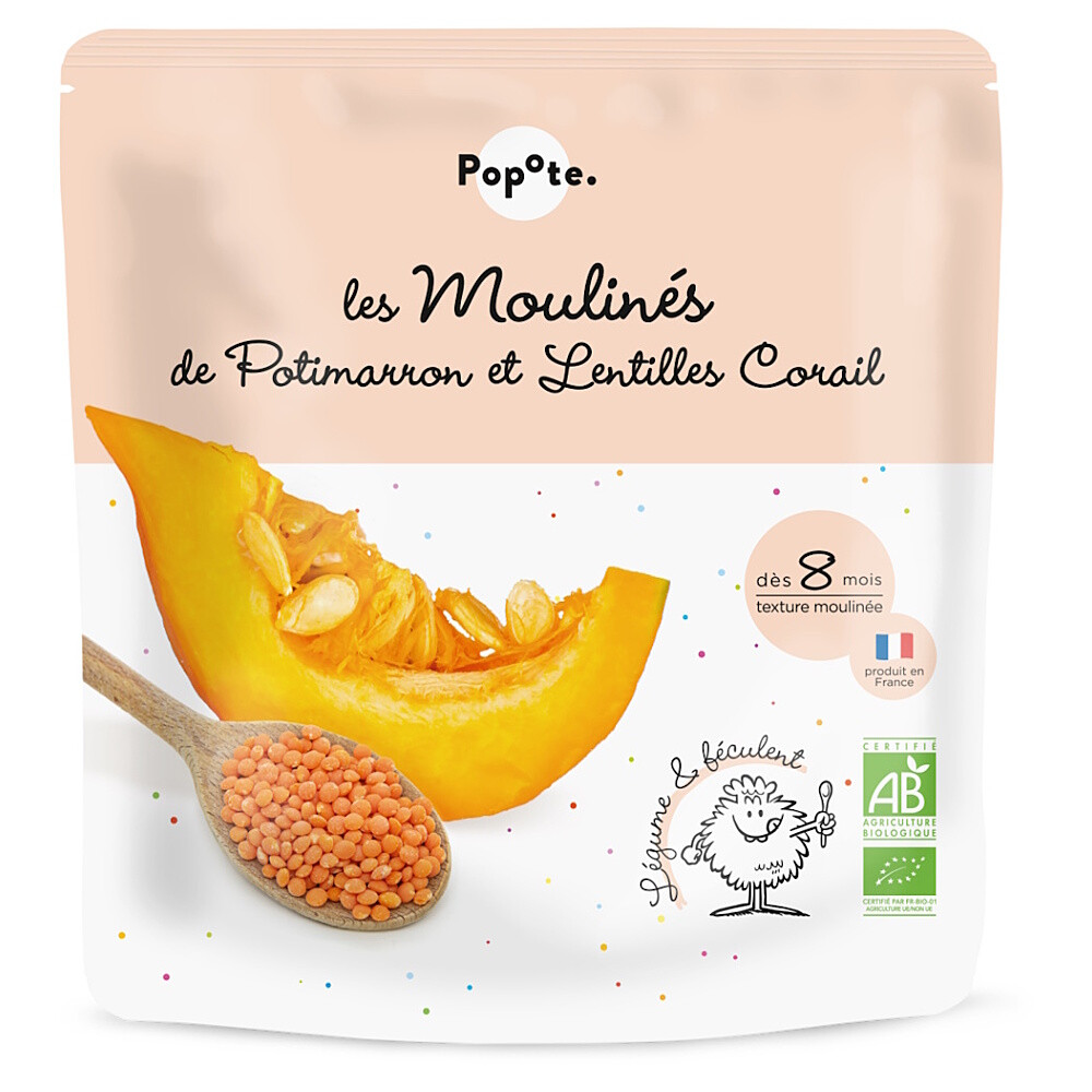 POPOTE Dýně s červenou čočkou 8m+ BIO 180 g