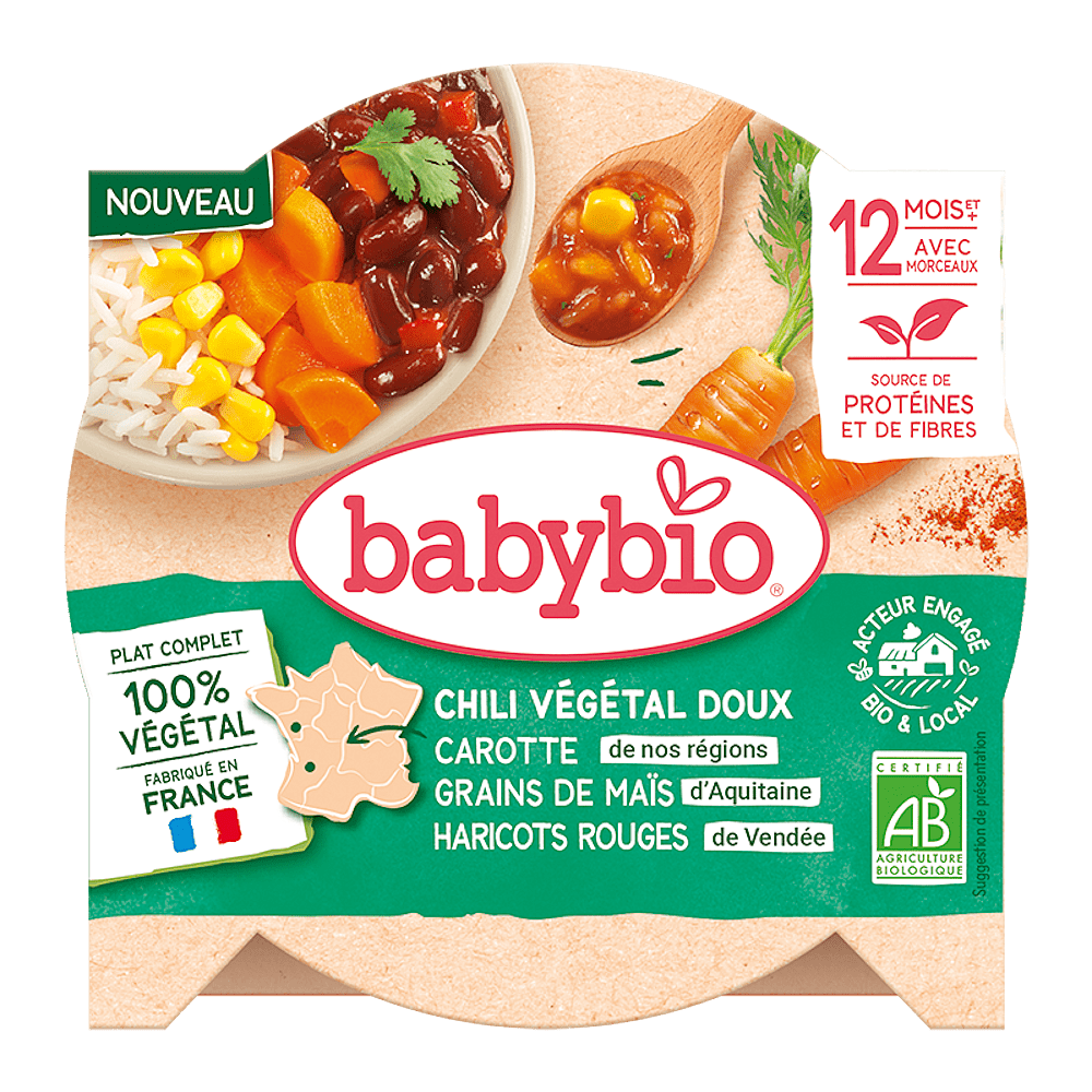 BABYBIO Zeleninové chilli con carne s červenými fazolemi BIO 230 g
