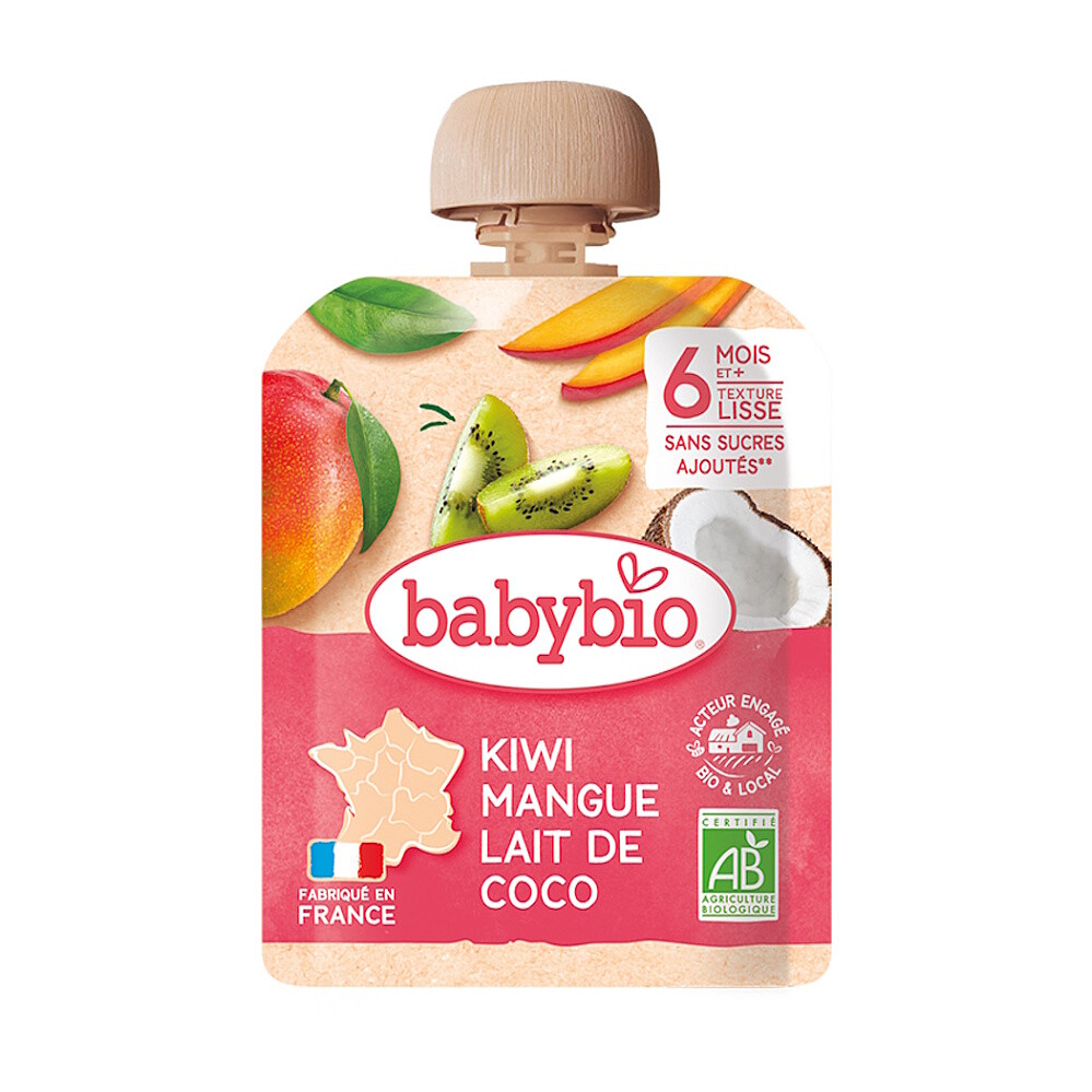 BABYBIO Kapsička kiwi mango kokos 6m+ 90 g