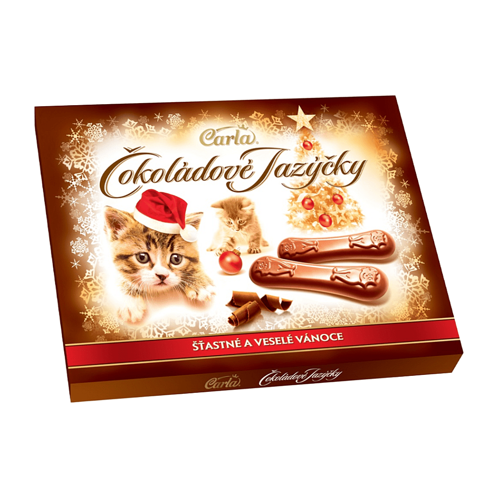 CARLA Čokoládové jazýčky vánoční mléčné 100 g