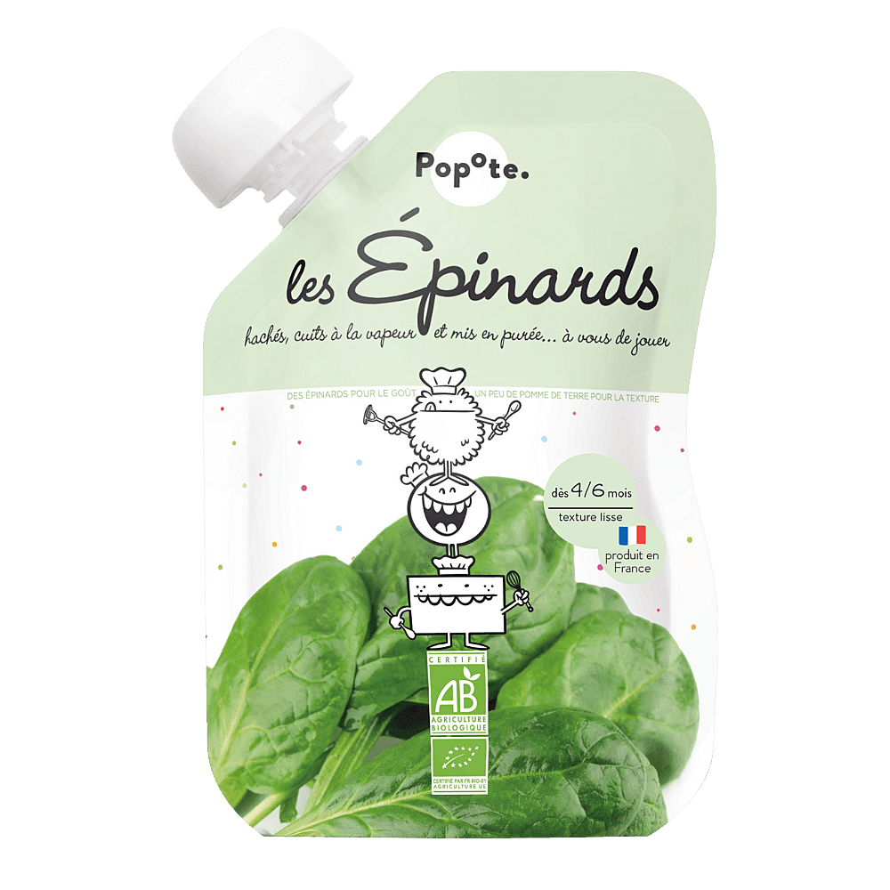POPOTE Kapsička špenát 4m+ BIO 120 g