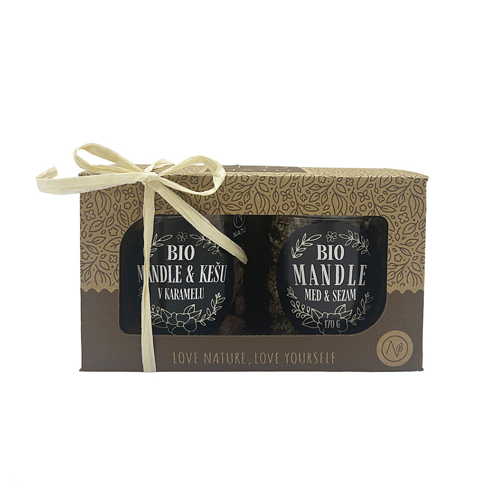 NATU Dárkový set mandle a kešu sweet BIO 330 g