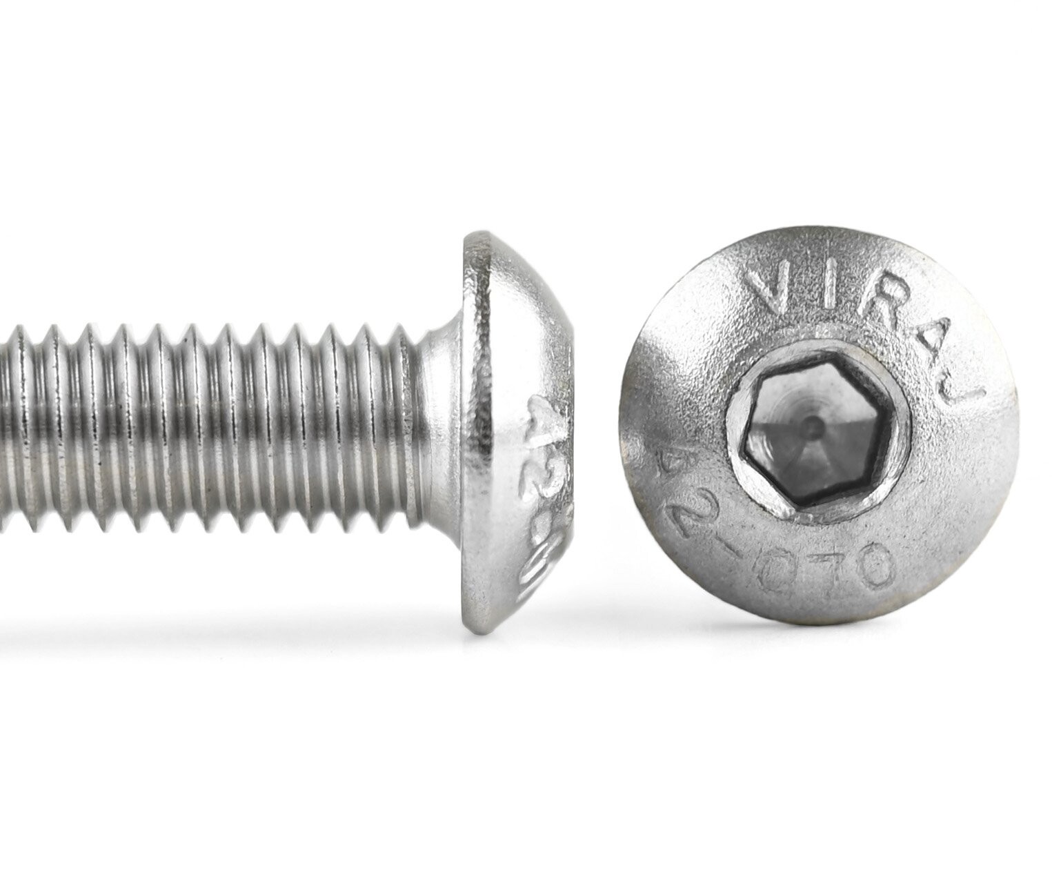 Šroub button imbus nerez A2, ISO 7380, půlkulatá hlava - M6x80