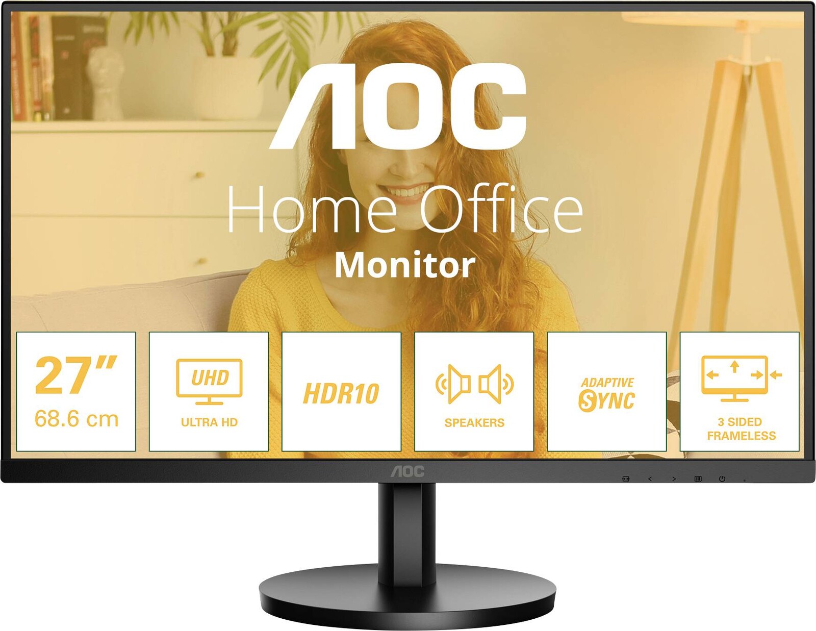 AOC U27B3A LCD monitor 68.6 cm (27 palec) 3840 x 2160 Pixel 16:9 4 ms IPS LCD