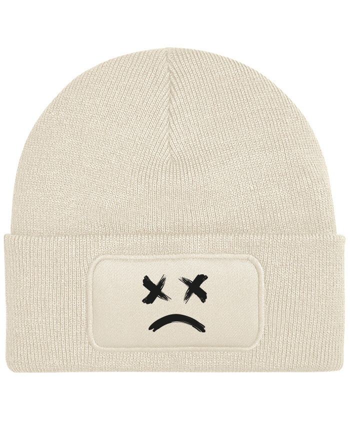 Čepice s obdélníkovou nášivkou Sad Face