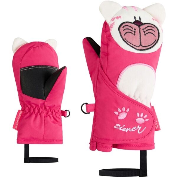 Ziener LANIMALO-Z MINIS Dívčí lyžařské palčáky, růžová, velikost