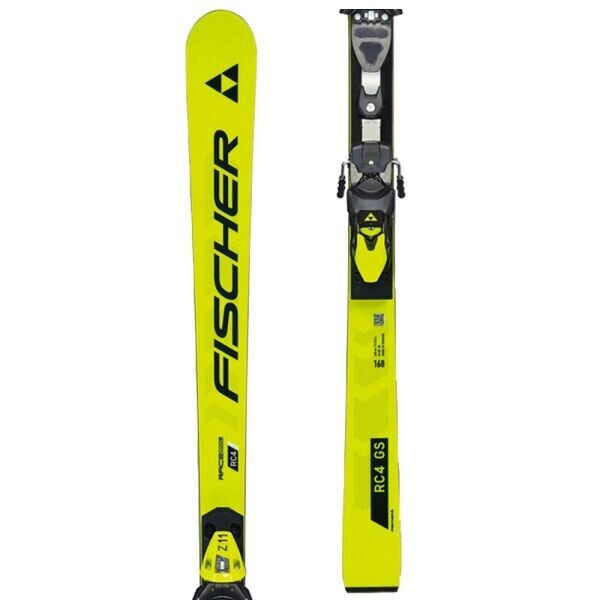 Fischer RC4 WC GS JR  M-PLATE + RC4 Z11 FF GW Sjezdové lyže, žlutá, velikost