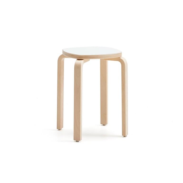 Stolička VIDE, výška 460 mm, bříza/bílá